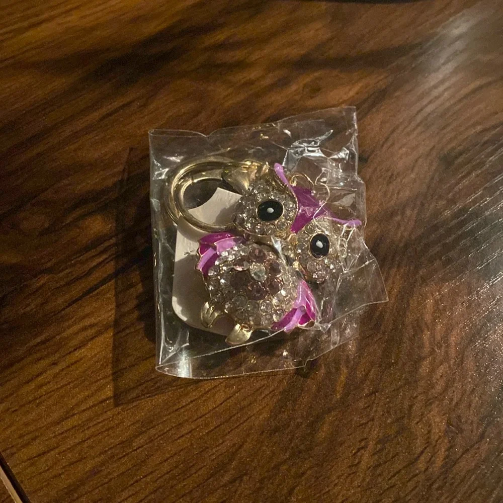 Purple Owl Bag Charm/Key Chain